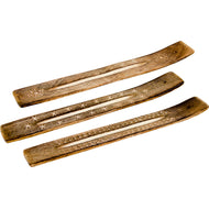 Wooden White Antique Ash Catcher – Carved Floral Incense Holder | Queen City Curio Toronto