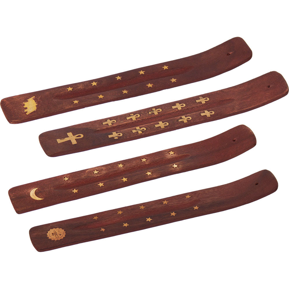Decorative Wooden Ash Catcher with Brass Inlay – Incense Holder | Queen City Curio Toronto