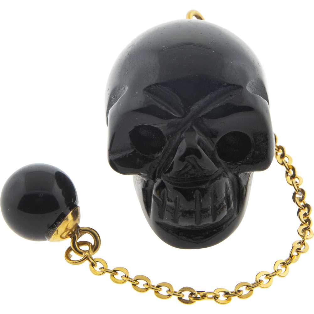 Black Onyx Skull Pendulum