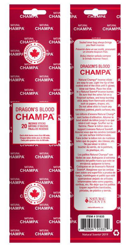 Champa Dragons blood incense on white