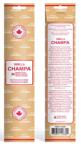 Champa Vanilla incense on white