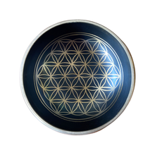 Load image into Gallery viewer, Flower Of Life Black Singing Bowl
