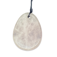 Flat Oval Rose Quartz Pendant