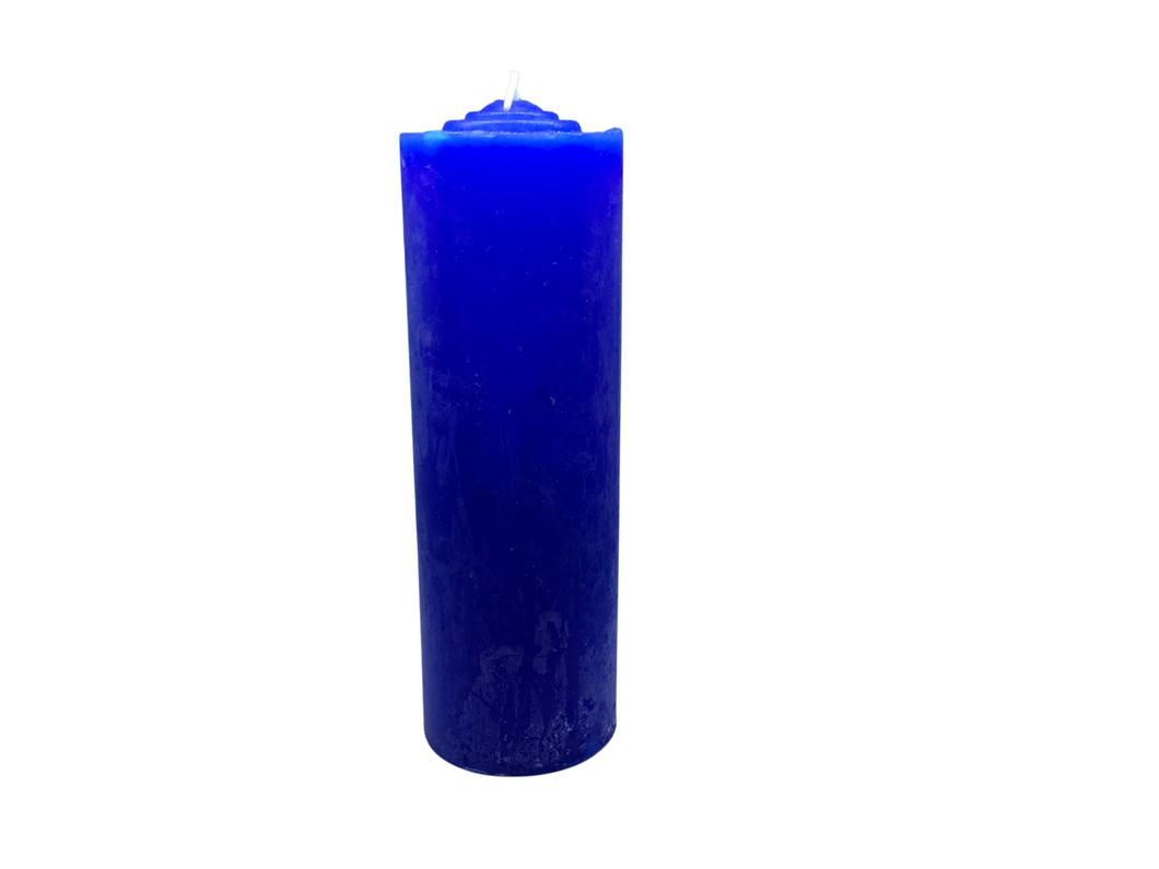 Blue Seven Day Candle (no glass)