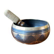 Load image into Gallery viewer, Flower Of Life Black Singing Bowl
